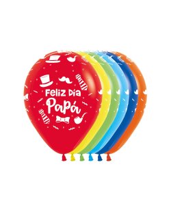 Globo Latex R12 Sempertex Fashion Surtido Colores Feliz Dia Papa 30cm
